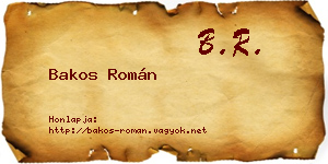 Bakos Román névjegykártya